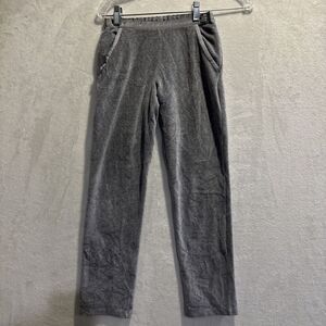 Dolce & Gabbana Junior Girls Grey Velour Pants Ribbon Bow Side Zipper Size 9-10